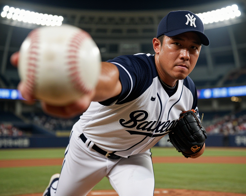 Professional Baseball Pitcher Focus