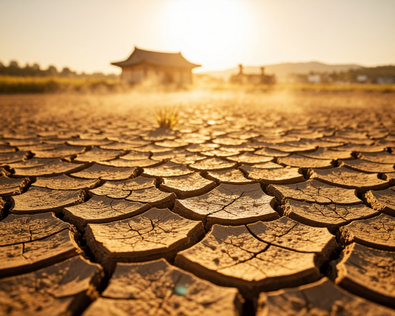Heatwave in Korean farmland